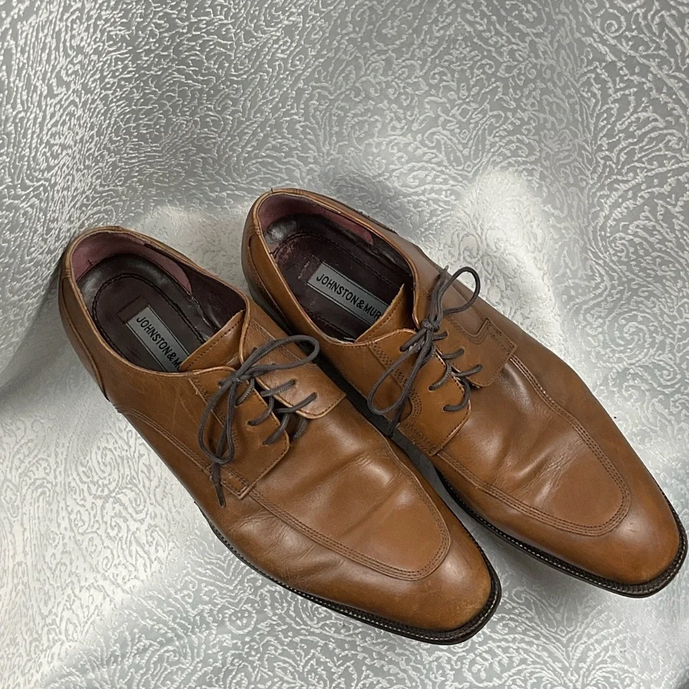 Johnston & Murphy Men's Tan‎ Leather Oxfords